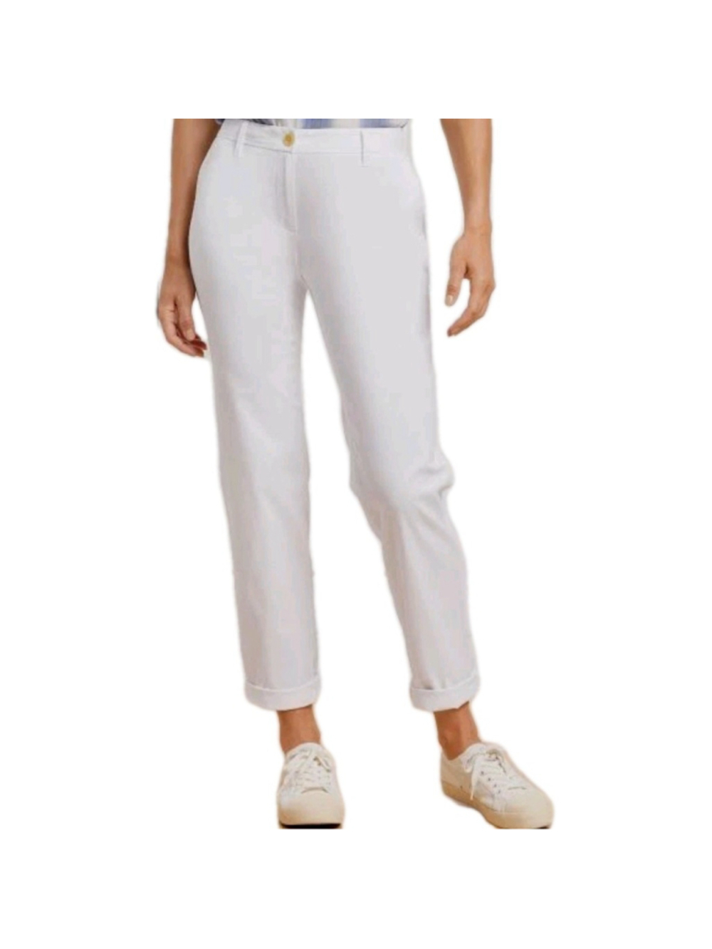 Talbots The Weekend Chino Women's White Pants Size 2P Waist 30" Inseam 27"